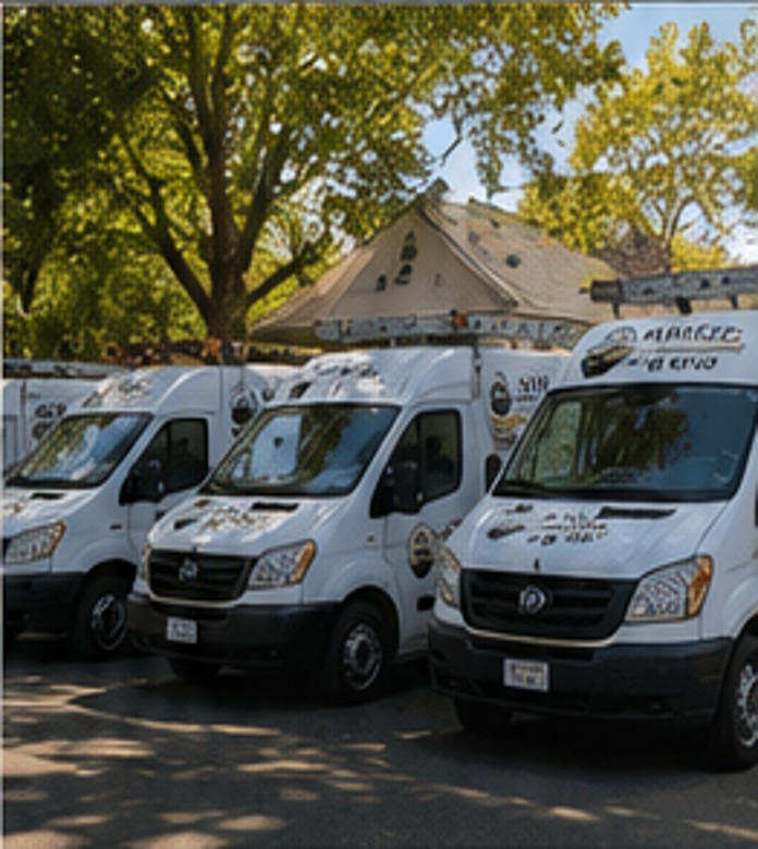 Illustrative garage door service vehicles